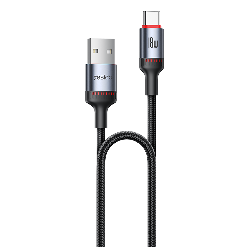 واير Yesido M81 من USB-A إلى USB-C بقوة 3A بطول مترين