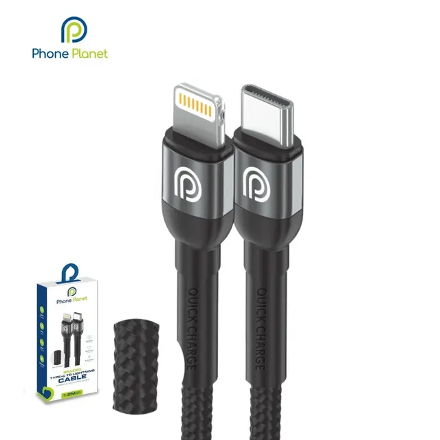 واير Phone Planet قماشي 30W من Type-C لي Lightning بطول 1.2 متر