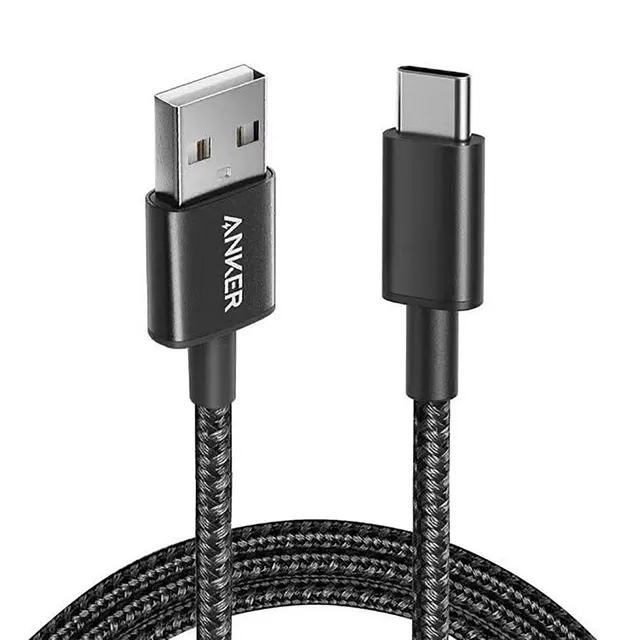 كابل Anker فائق المتانة مضفر من USB-A إلى USB-C (3 قدم)