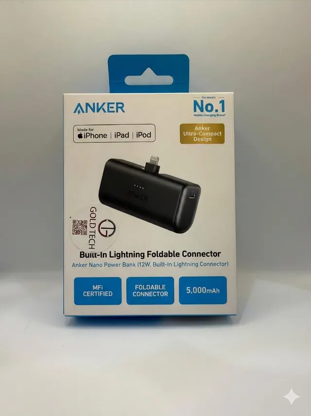 Anker Nano Power Bank بقوة 12W مع Lightning Connector مدمج