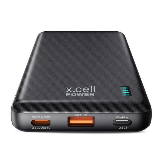 باور بانك x.cell PC 10200PD بقوة 20W وسعة 10000mAh بتصميم نحيف وعملي