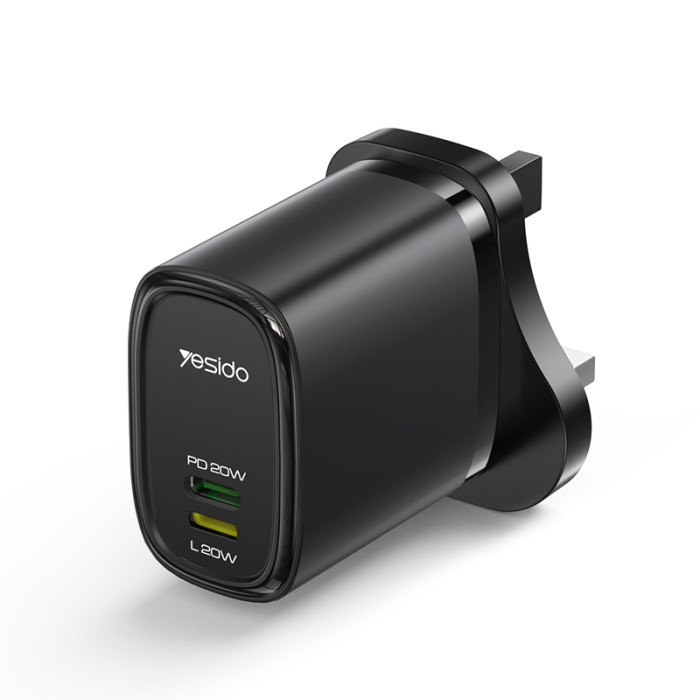 شاحن Yesido YC46 سريع بقوة 20W بفتحتين PD و USB