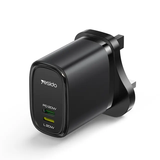 شاحن Yesido YC46 سريع بقوة 20W بفتحتين PD و USB