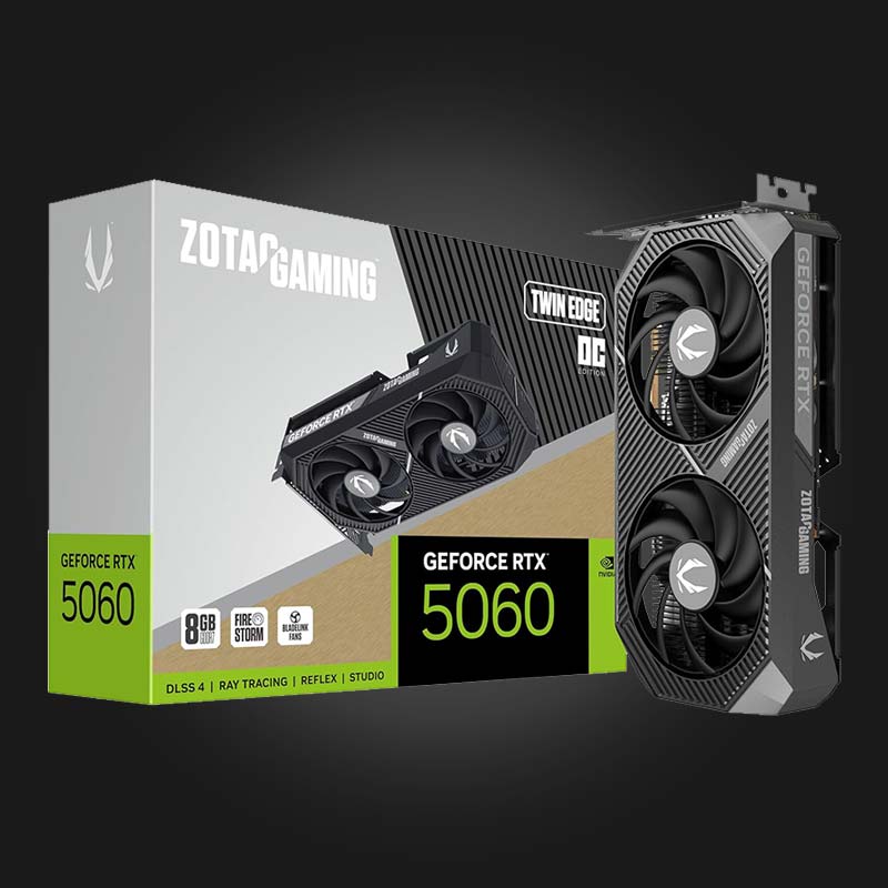كرت شاشة ZOTAC GAMING GeForce RTX 5060 Twin Edge بحجم 8GB