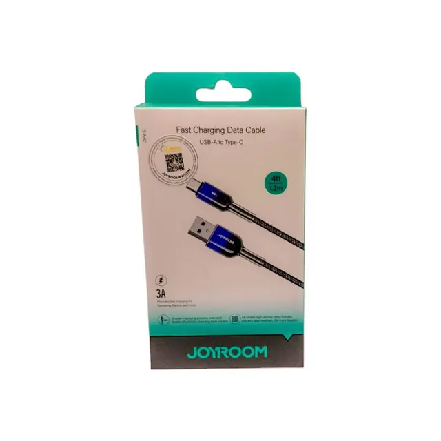 كابل Joyroom 3A USB-A to Type-C للشحن السريع ونقل البيانات بطول 1.2 متر